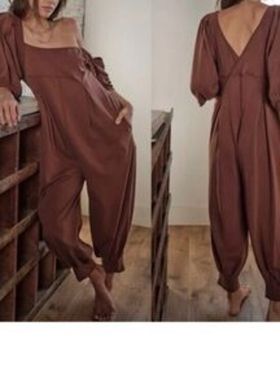 Free People Lotta Love Romper Size Large in Brown Butter Color - Picture 7 of 14